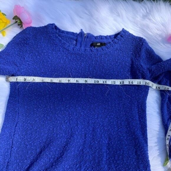 H&M Royal Blue Knit Zip Sweater Size Small Knitted - Picture 2 of 7
